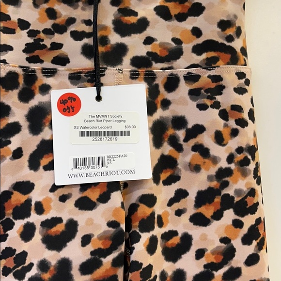 Beach Riot Piper Legging Watercolor Leopard - Picture 2 of 2